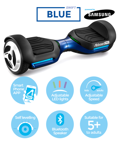 PRO SWIFT hoverboard in BLUE with FREE BUGGY - Airboard PRO™ SWEGWAY SHOP